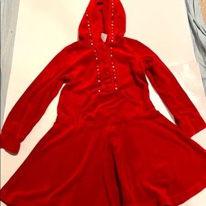 Gymboree red velour hoodie dress size 8